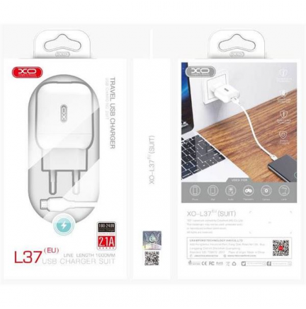 Pack Cargador Corriente L37 2.1A + Cable Micro USB XO